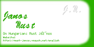 janos must business card